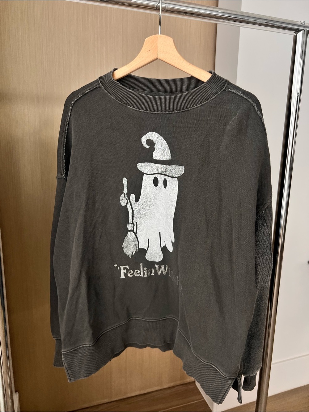Aerie Halloween Big Chill Feeling Witchy Oversized Crew Sweatshirt
